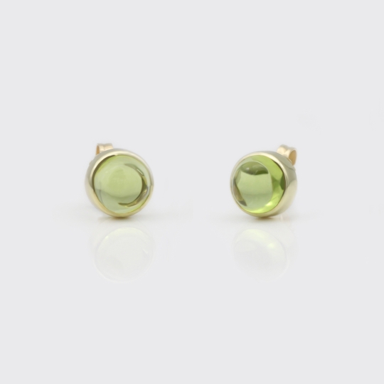 Ohrstecker - Peridot Cabochons (7 mm)