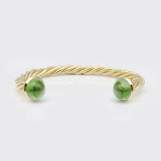 Kordelarmspange mit Peridot